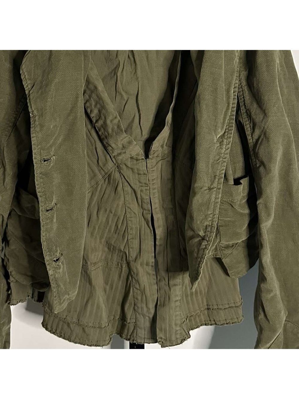 Free People Army Green Corduroy Heritage Jacket with Vest Size M-like new - Picture 7 of 15